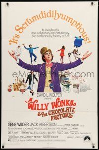 8x967 WILLY WONKA & THE CHOCOLATE FACTORY 1sh '71 Gene Wilder, it's scrumdidilyumptious!
