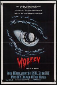 8x975 WOLFEN int'l 1sh '81 really cool horror art of moon & clouds as eye, There is no defense!