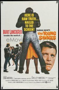 8x989 YOUNG SAVAGES 1sh '61 Burt Lancaster, Dina Merrill, directed by John Frankenheimer