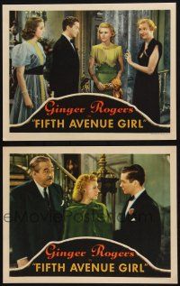 8y969 FIFTH AVENUE GIRL 2 LCs '39 beautiful Ginger Rogers w/Walter Connolly, James Ellison!