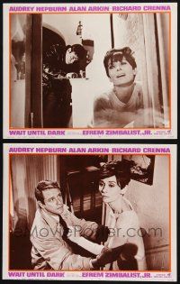 8y997 WAIT UNTIL DARK 2 LCs '67 images of blind Audrey Hepburn, Alan Arkin, Richard Crenna!