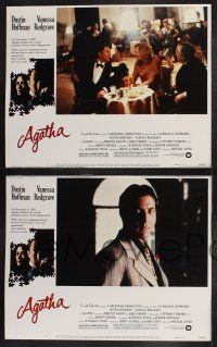 8y051 AGATHA 8 LCs '79 cool border puzzle art of Dustin Hoffman & Vanessa Redgrave as Christie!
