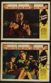 8y123 CAPE FEAR 8 LCs '62 Robert Mitchum, Polly Bergen, Gregory Peck, classic film noir!