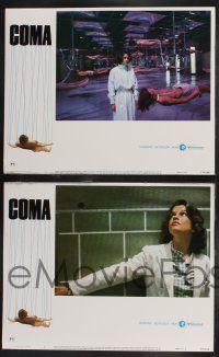 8y142 COMA 8 LCs '77 sexy Genevieve Bujold, Michael Douglas, directed by Michael Crichton!