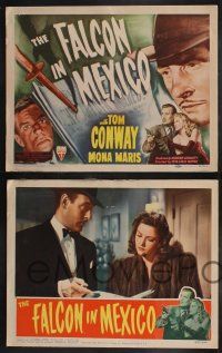 8y210 FALCON IN MEXICO 8 LCs '44 detective Tom Conway, tc and six scene cards with one duplicate