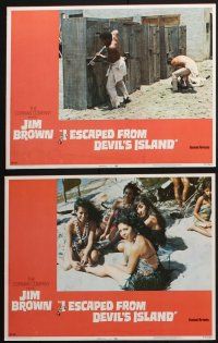 8y744 I ESCAPED FROM DEVIL'S ISLAND 6 LCs '73 Jim Brown, Christopher George, Richard Ely!
