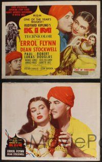 8y342 KIM 8 LCs '50 Errol Flynn & Dean Stockwell in mystic India, from Rudyard Kipling story!