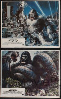 8y915 KING KONG 3 LCs '76 image of the dead giant ape & wonderful John Berkey art!