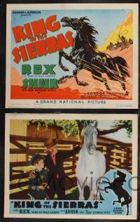 8y343 KING OF THE SIERRAS 8 LCs '38 great TC art of Rex, King of the Horses, chased by cowboys!