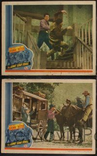 8y868 LONE STAR TRAIL 4 LCs '42 Johnny Mack Brown punches bad guy down staircase & more!