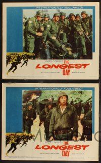 8y373 LONGEST DAY 8 LCs '62 Zanuck's World War II D-Day movie, cigar-chomping Robert Mitchum!