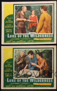 8y809 LURE OF THE WILDERNESS 5 LCs '52 sexy Jean Peters & Jeff Hunter in Okefenokee Swamp!