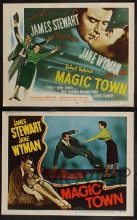 8y388 MAGIC TOWN 8 LCs '47 pollster James Stewart, Jane Wyman, directed by William Wellman!