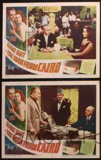 8y810 MAN FROM CAIRO 5 LCs '53 George Raft, sexy Gianna Maria Canale in bath, cool gambling image!