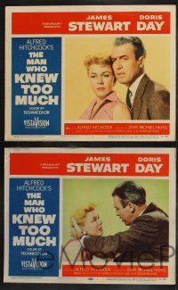 8y395 MAN WHO KNEW TOO MUCH 8 LCs '56 James Stewart & Doris Day, directed by Alfred Hitchcock!