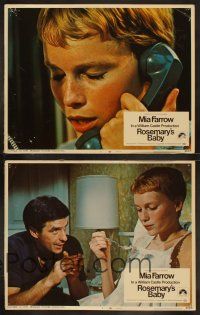8y880 ROSEMARY'S BABY 4 LCs '68 Mia Farrow & John Cassavetes, classic directed by Roman Polanski!