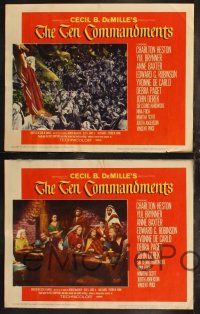 8y610 TEN COMMANDMENTS 8 LCs '56 Cecil B. DeMille classic starring Charlton Heston as Moses!