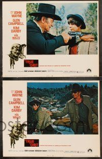 8y631 TRUE GRIT 8 LCs '69 John Wayne as Rooster Cogburn, Kim Darby, Glen Campbell, Robert Duvall!