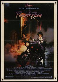 8z009 PURPLE RAIN Brazilian '84 great image of Prince riding motorcycle, his first motion picture!
