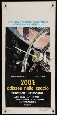 8z119 2001: A SPACE ODYSSEY Italian locandina R70s Stanley Kubrick, art of space wheel by McCall!