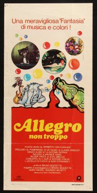 8z121 ALLEGRO NON TROPPO Italian locandina '77 Bruno Bozzetto, great wacky sexy cartoon artwork!