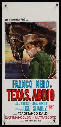 8z124 AVENGER Italian locandina '66 Texas addio, Franco Nero, spaghetti western