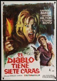 8z044 DEVIL HAS SEVEN FACES Spanish '72 Il diavolo a sette facce, Carroll Baker, Jano horror art!
