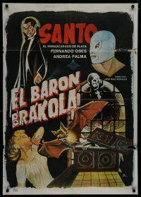 8z056 SANTO VS BARON BRAKOLA Spanish '67 Mexican wrestlers, Fernando Oses in title role!