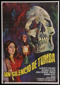 8z061 UN SILENCIO DE TUMBA Spanish '75 Jano art of skull & pretty Glenda Allen!