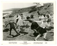 9a125 BIRDS 8.25x10.25 still '63 Alfred Hitchcock directed horror, image of children attacked!
