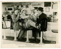 9a153 BROADWAY BILL 8x10 still '34 Frank Capra, Warner Baxter showing off his shoes at diner!