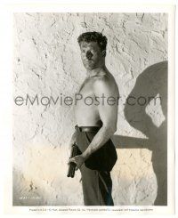 9a157 BRUTE FORCE 8.25x10 still '47 best portrait of barechested Burt Lancaster with shotgun!