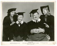 9a188 CHUMP AT OXFORD 8x10 still '40 c/u of Laurel & Hardy in caps and gowns with pretty ladies!