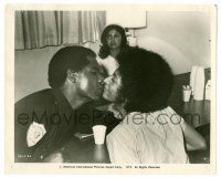 9a198 COFFY 8.25x10 still R75 c/u of Pam Grier about to kiss cop, blaxploitation classic!