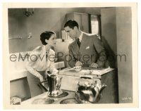 9a229 DIVORCEE 8x10.25 still '30 Chester Morris stares at Norma Shearer in the kitchen!