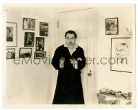 9a250 EDWARD G. ROBINSON 8x10.25 still '30s wonderful portrait in smoking cigar & pointing 2 guns!