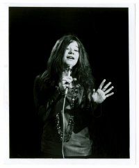 9a451 JANIS 8x10 still '75 rock & roll legend Joplin singing microphone over black background!