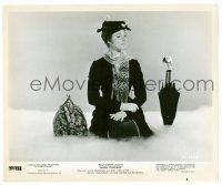 9a609 MARY POPPINS 8.25x10 still '64 great c/u of Julie Andrews sitting in clouds, Disney classic!