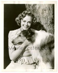 9a825 SON OF LASSIE 8x10.25 still '45 wonderful portrait of pretty June Lockhart & Lassie the dog!