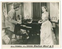 9a848 STATION WEST deluxe Australian 8x10 still '48 cowboy Dick Powell & sexy Jane Greer by piano!