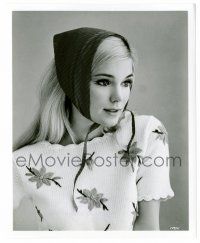 9a995 YVETTE MIMIEUX 8.25x10 still '65 beautiful portrait wearing scarf from Joy in the Morning!