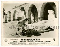 9a113 BENGAZI English FOH LC '55 Richard Conte bends down to examine man laying in sand!