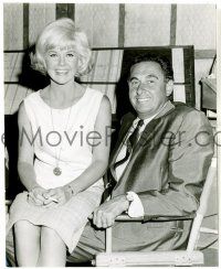 9a235 DORIS DAY 7.5x9.25 still '65 sitting on the set with husband Martin Melcher!