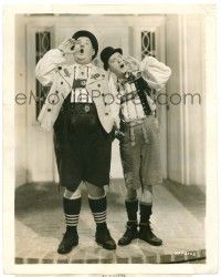 9a876 SWISS MISS 8x10.25 still '38 Stan Laurel & Oliver Hardy dressed in their finest Swiss outfits!