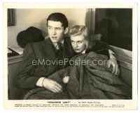 9a949 VIVACIOUS LADY 8.25x10.25 still '38 James Stewart & Ginger Rogers seated under his jacket!