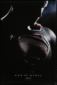 9b448 MAN OF STEEL teaser DS English 1sh '13 close-up of Henry Cavill in the title role as Superman