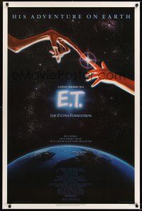9b212 E.T. THE EXTRA TERRESTRIAL 1sh '82 Drew Barrymore, Steven Spielberg classic, Alvin art!