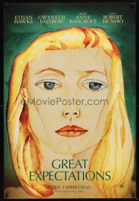9b285 GREAT EXPECTATIONS style A teaser DS 1sh '98 close-up artwork of Gwyneth Paltrow, Dickens!