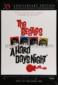 9b295 HARD DAY'S NIGHT advance 1sh R99 great image of The Beatles, rock & roll classic!