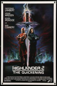 9b317 HIGHLANDER 2 1sh '91 great artwork of immortals Christopher Lambert & Sean Connery!